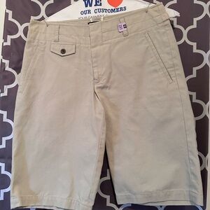 Theory Beige Flat Front Shorts